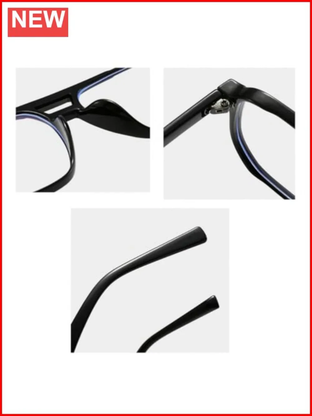 Retro Square Aviator Sunglasses Blue Light Blocking Oversized Eyeglasses